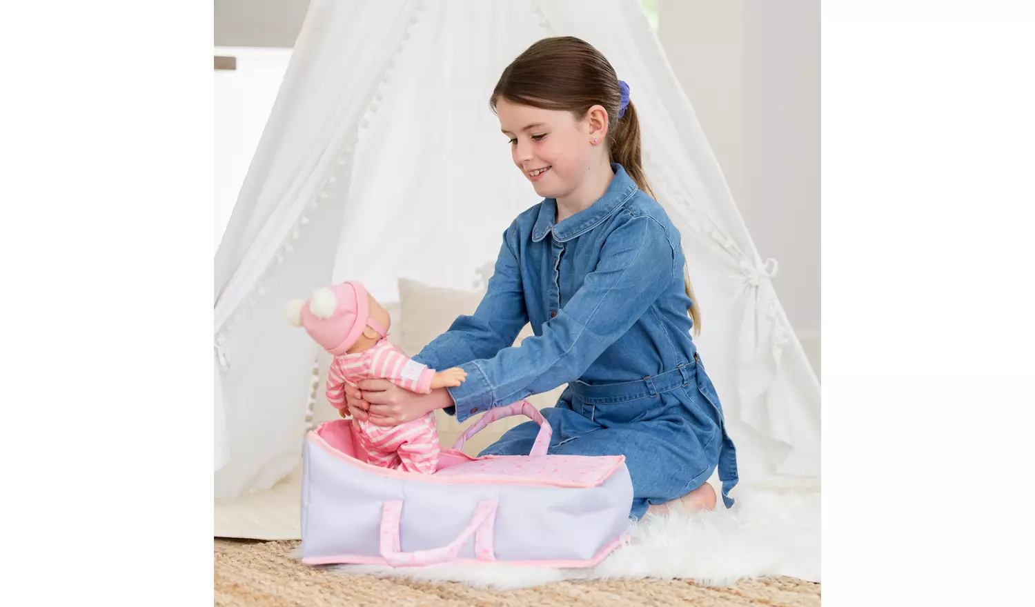My First Tiny Treasures Baby Doll Carry Cot