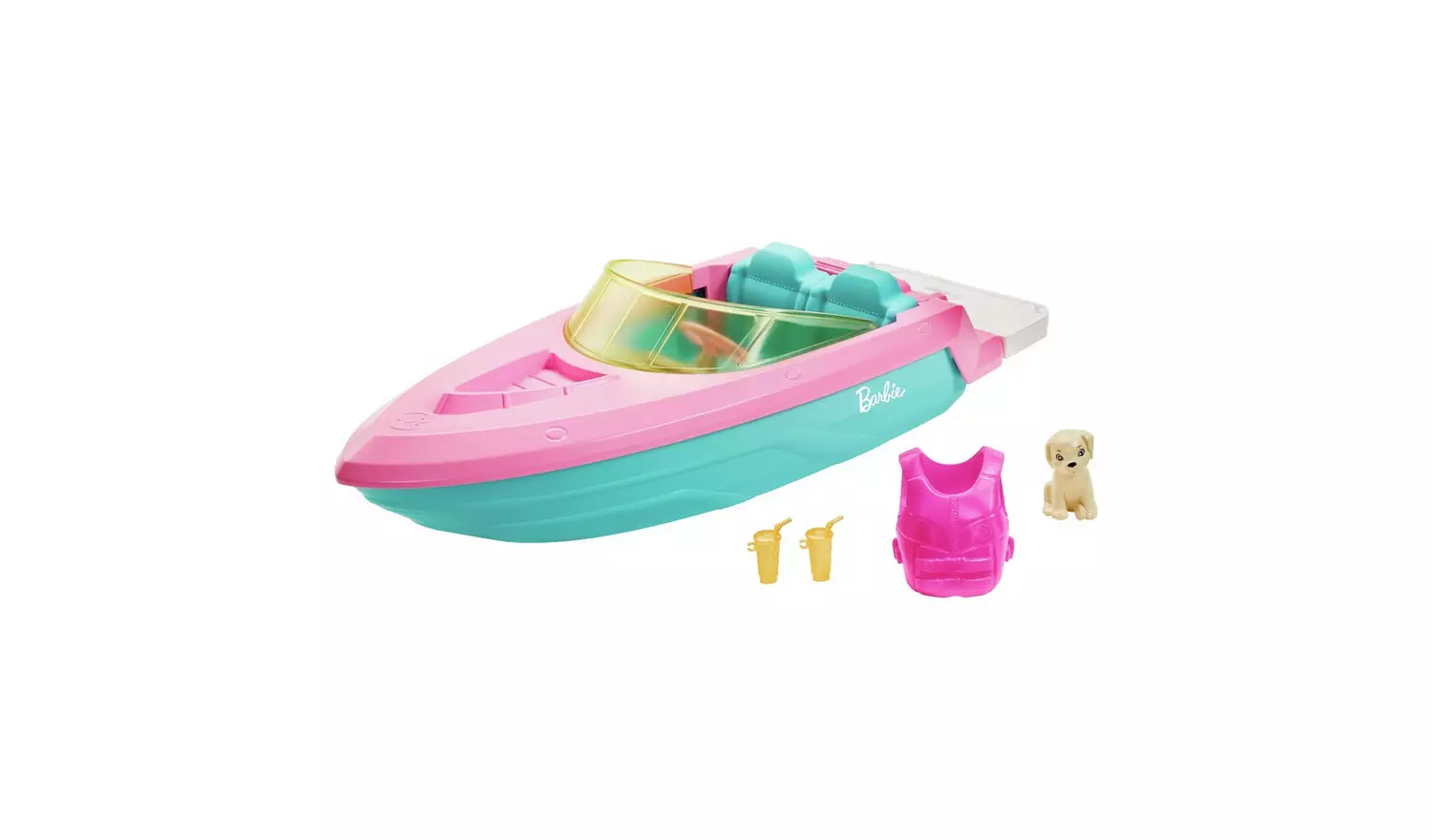 Barbie Boat with Puppy Figure playset