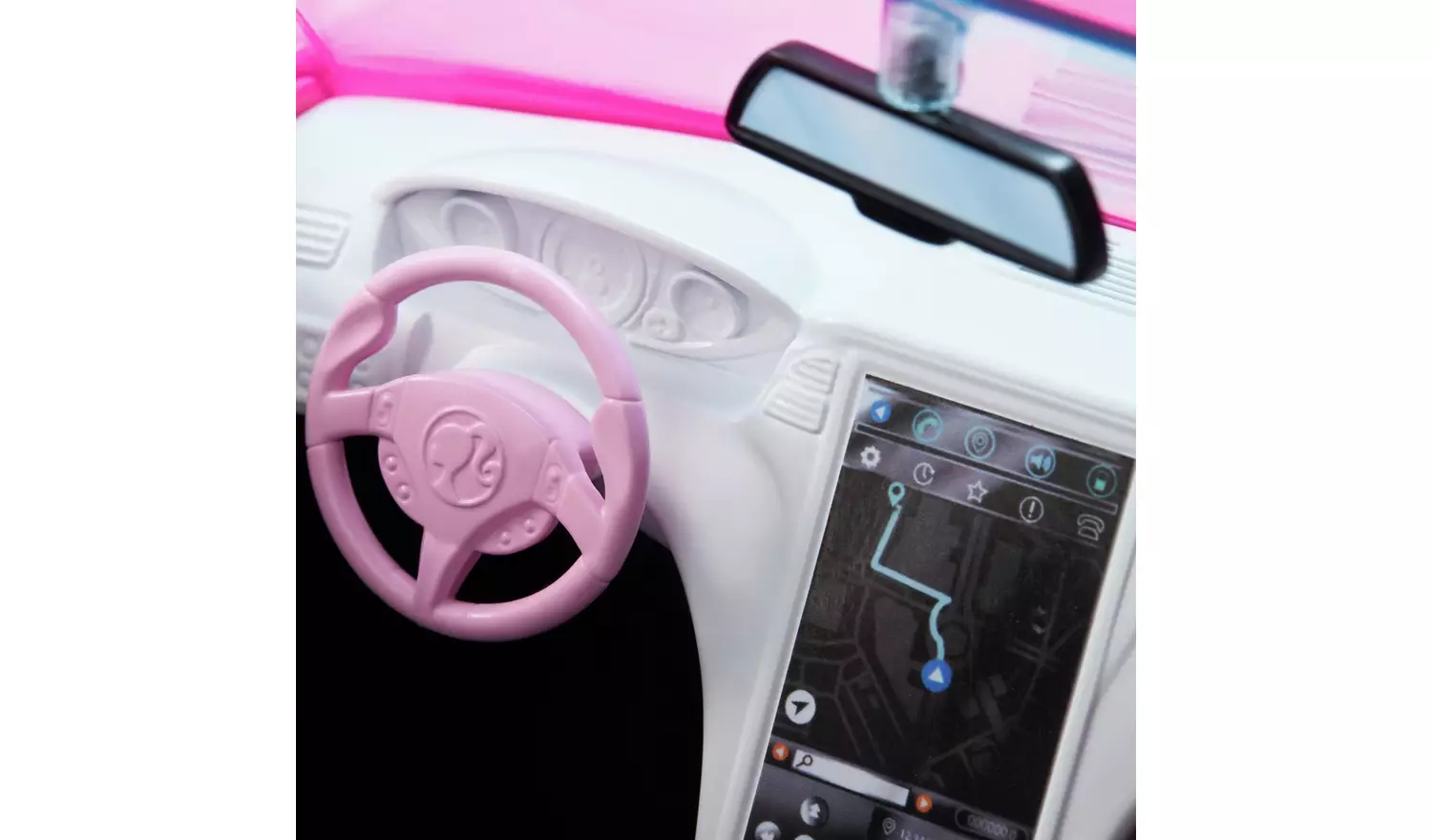 Barbie Pink Convertible 2-Seater Vehicle with Rolling Wheels