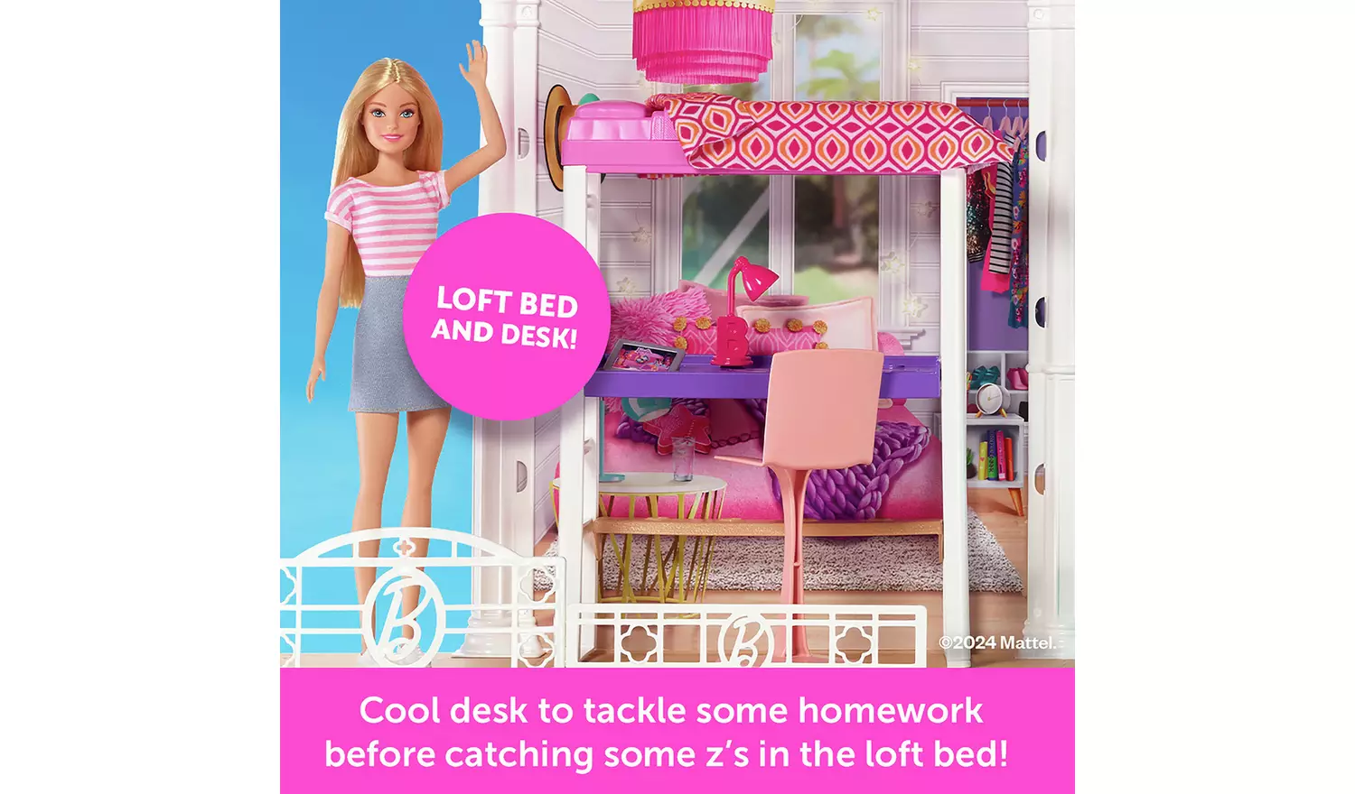 Barbie Estate Dolls House and 3 Dolls