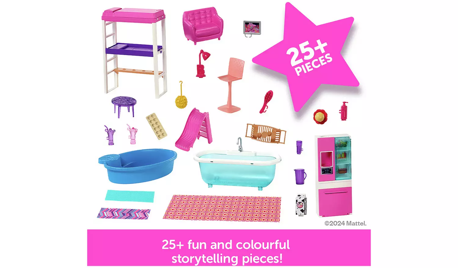 Barbie Estate Dolls House and 3 Dolls