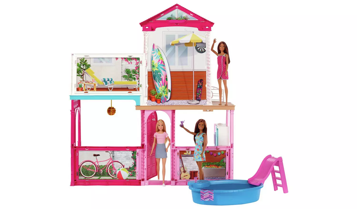 Barbie Estate Dolls House and 3 Dolls