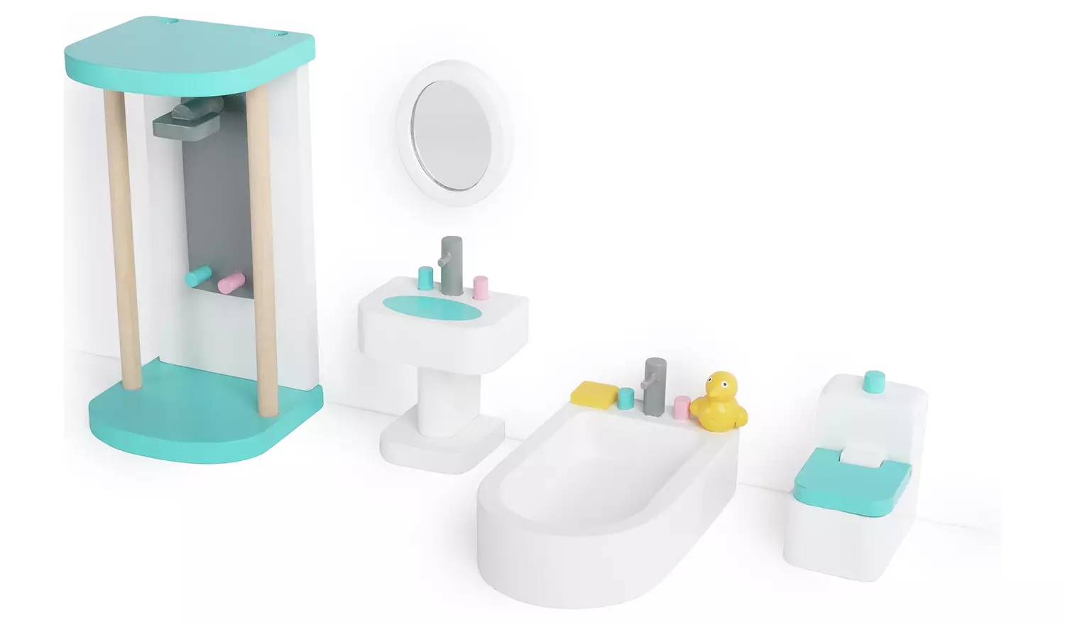 Doll House Wooden Bathroom Set