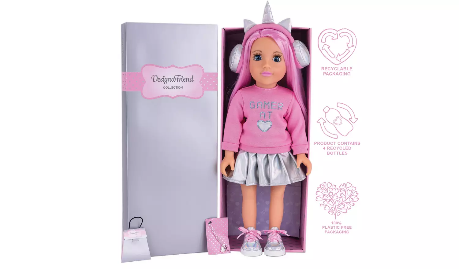 DesignaFriend Connies Candy Girl Gamer Doll - 18inch/46cm