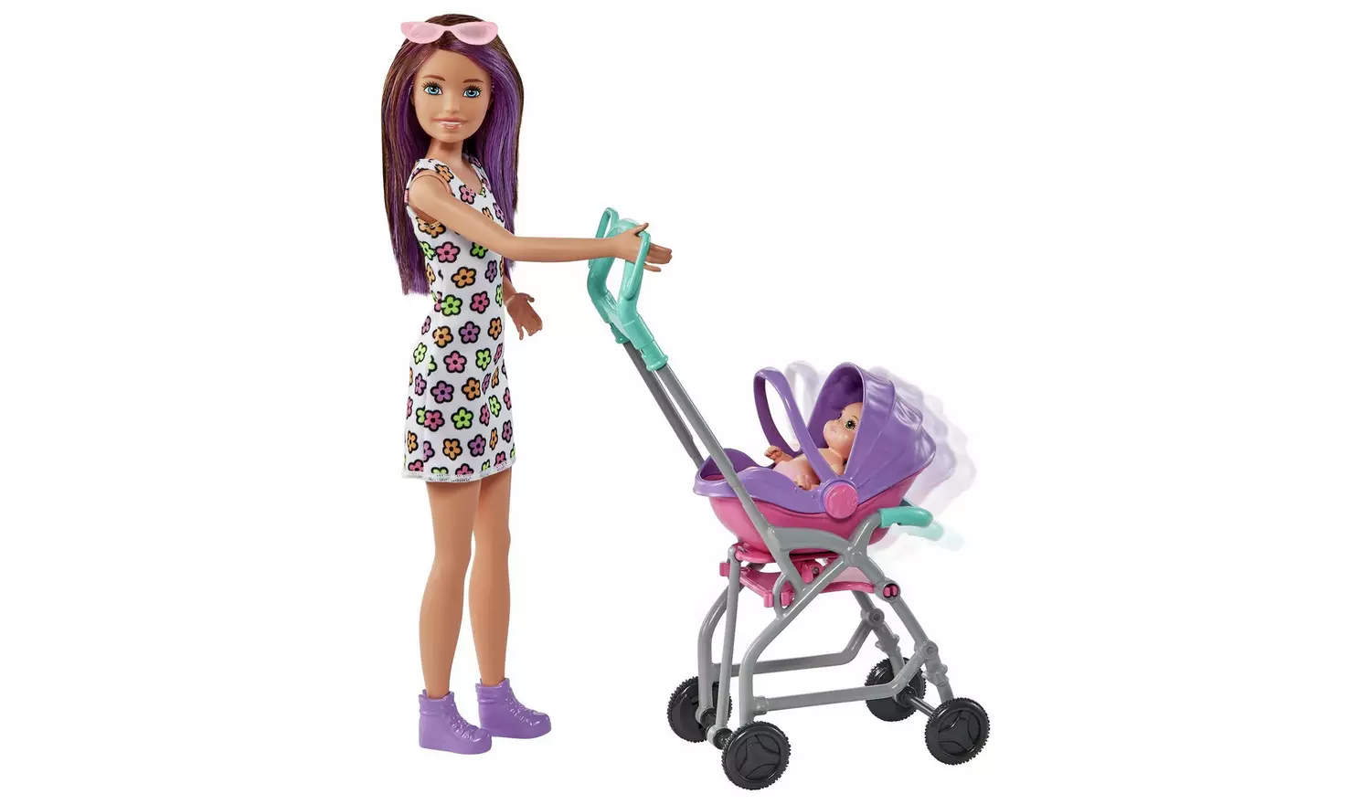 Barbie Skipper Babysitters Pushchair Playset and Dolls
