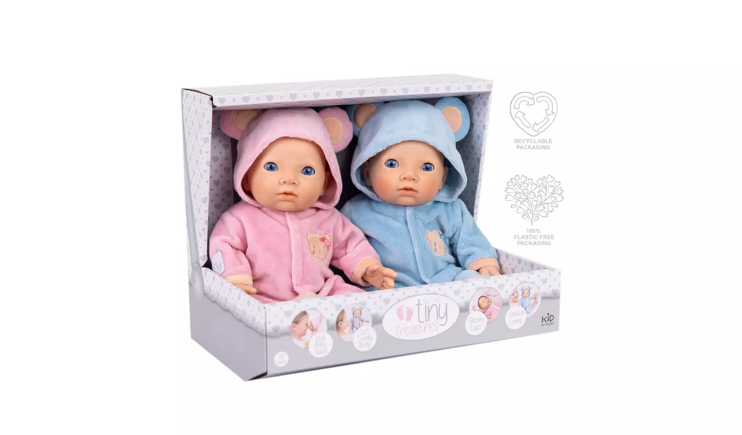 My First Tiny Treasures Beary Cute Snuggle Twin Baby Dolls