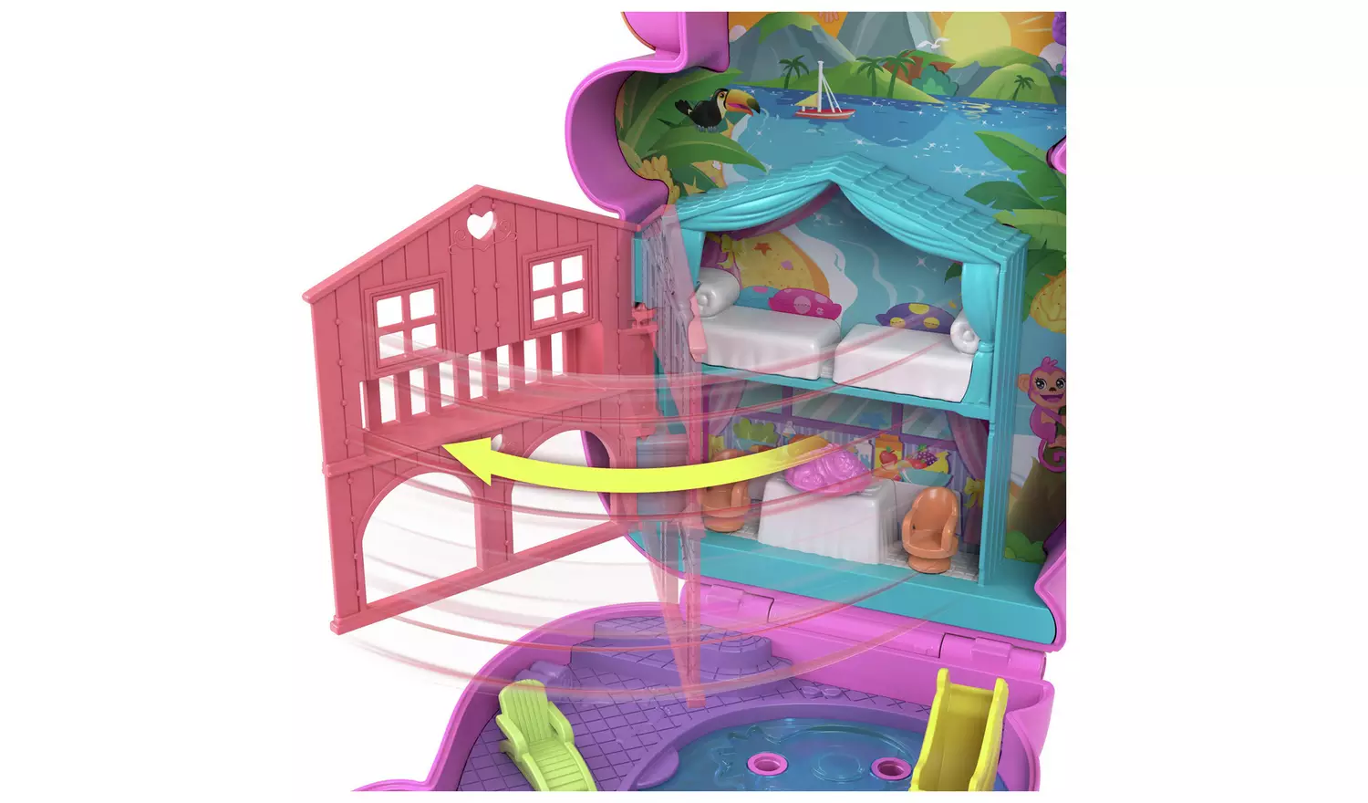 Polly Pocket Momma Monkey & Baby Mini Doll Playsets