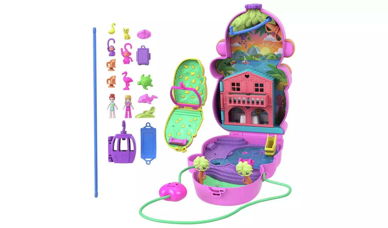 Polly Pocket Momma Monkey & Baby Mini Doll Playsets