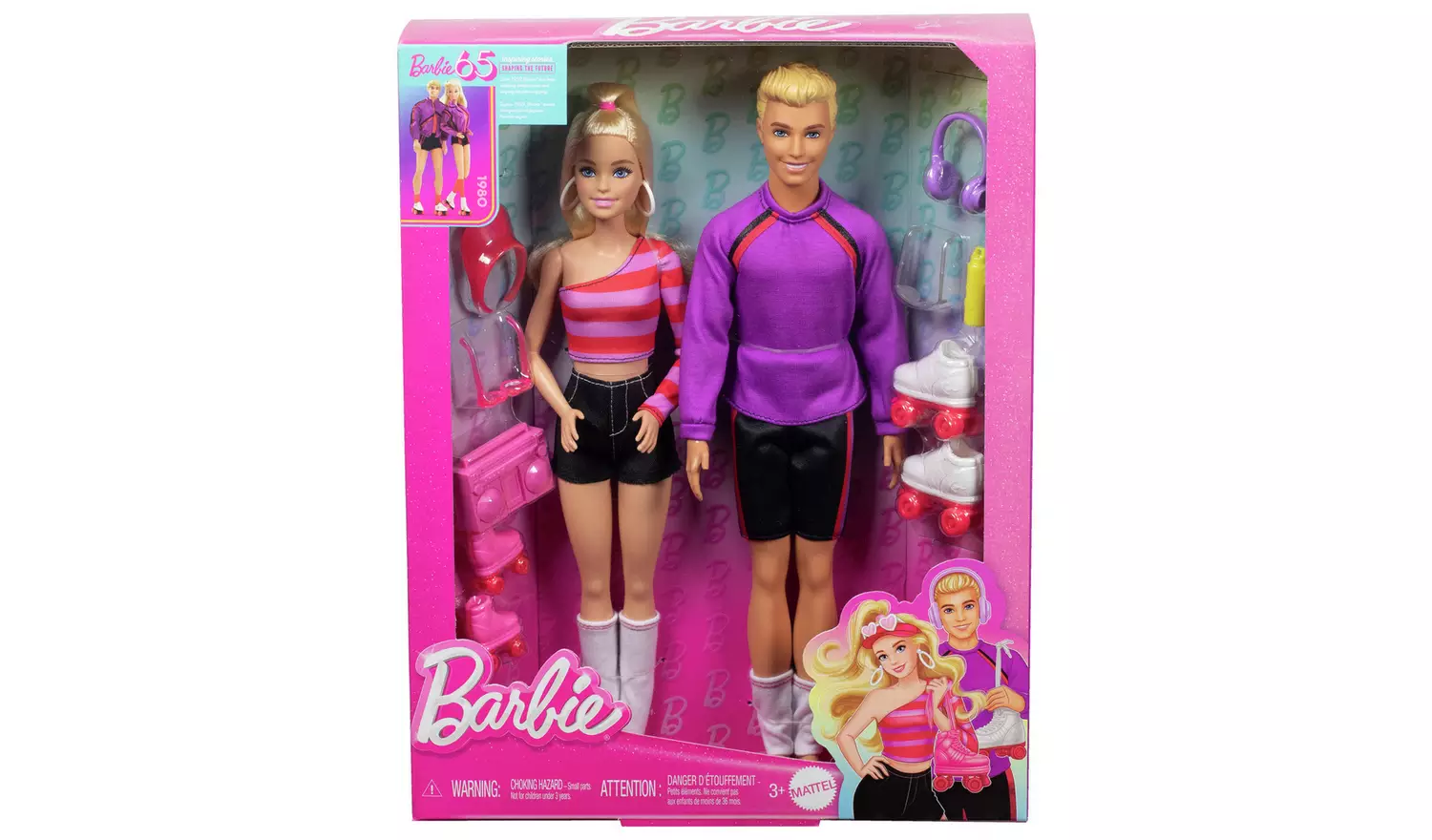 Barbie & Ken roller-skating Fashion Dolls & 6 Accessories