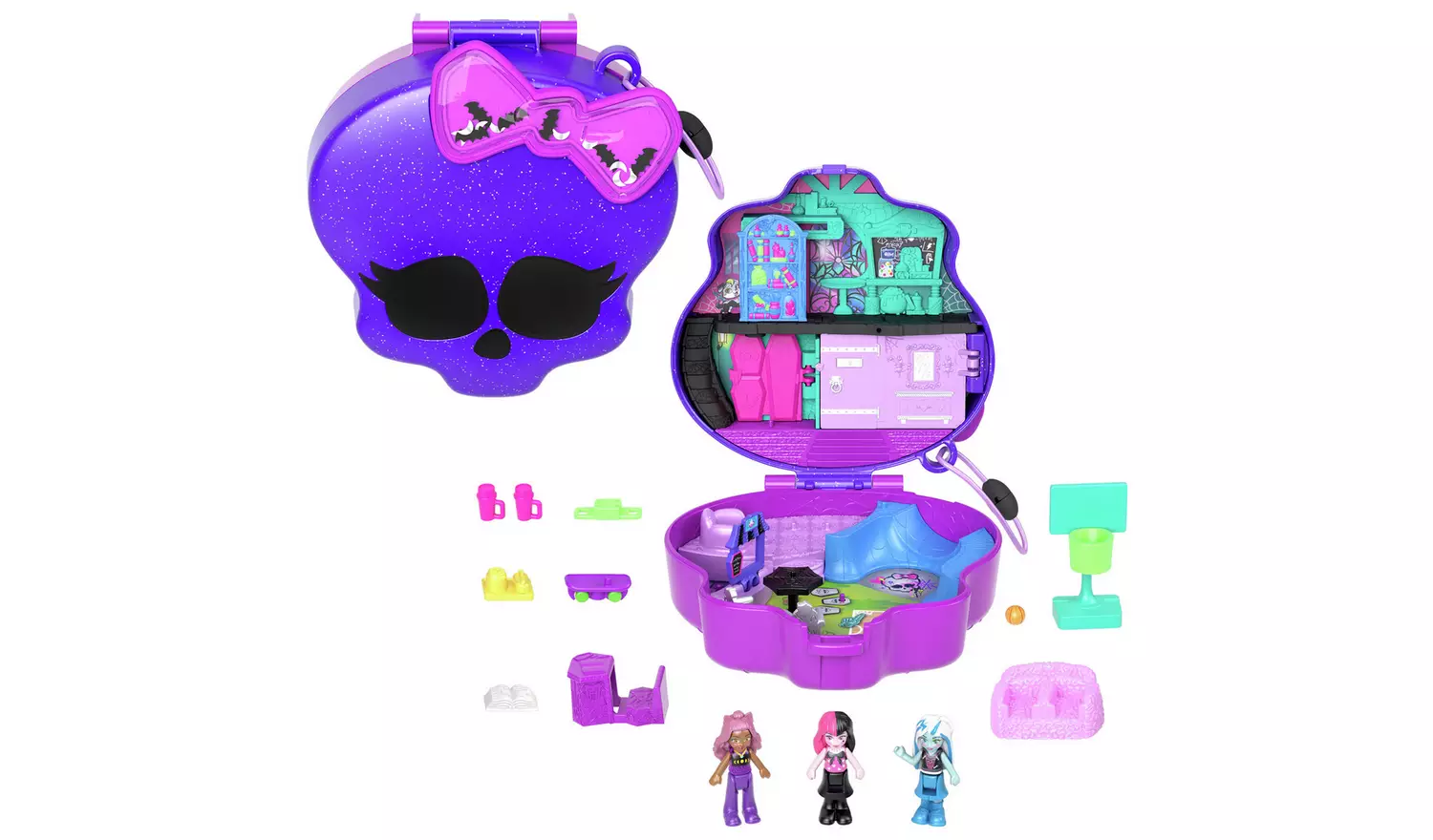 Polly Pocket Monster High Playset and 3 Micro Dolls