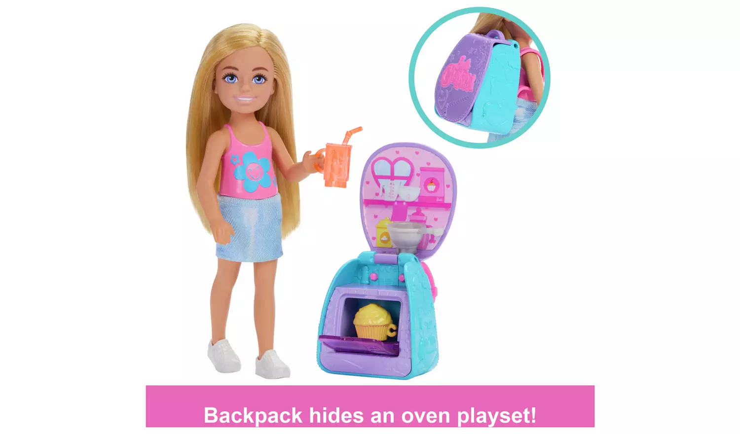 Barbie Family & Friends Cupcake Baking Backpack Chelsea Doll