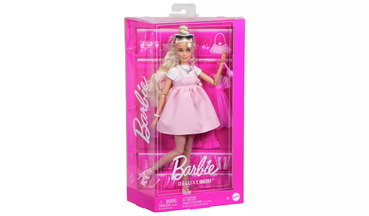Barbie Deluxe Style Doll in Pastel Pink Dress with Bow -32cm