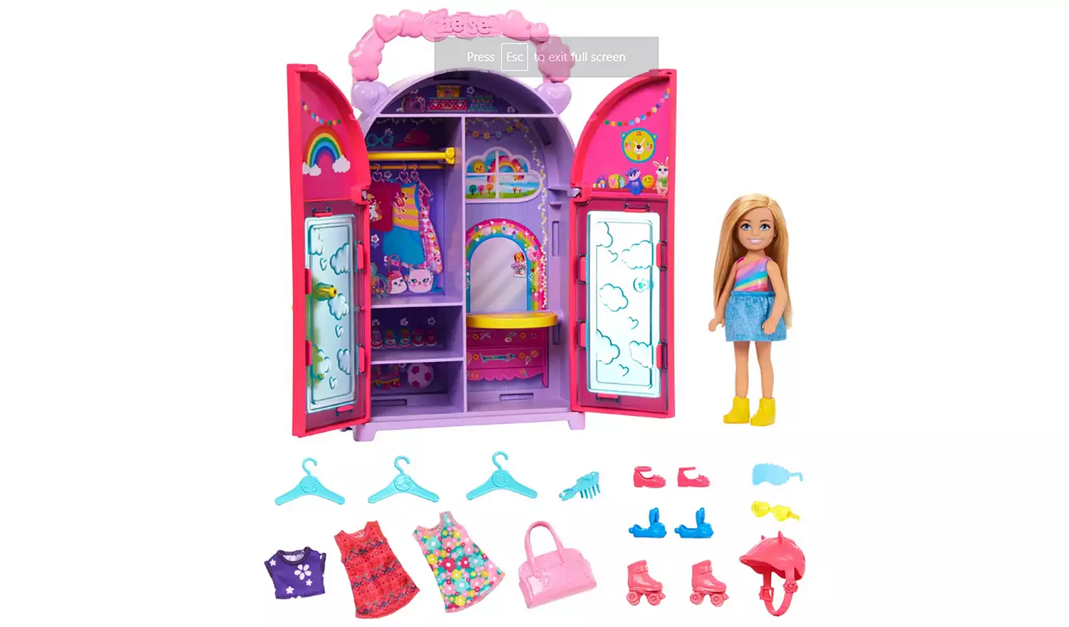 Barbie Chelsea Doll & Closet Playset, Clothes & Accessories