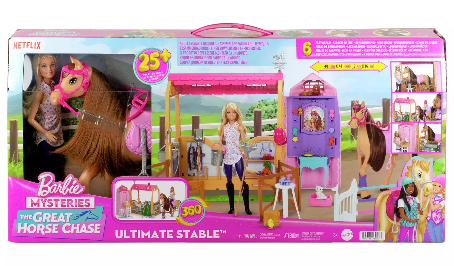 Barbie Mysteries: Stable Playset with Doll, Toy Horse & Accs