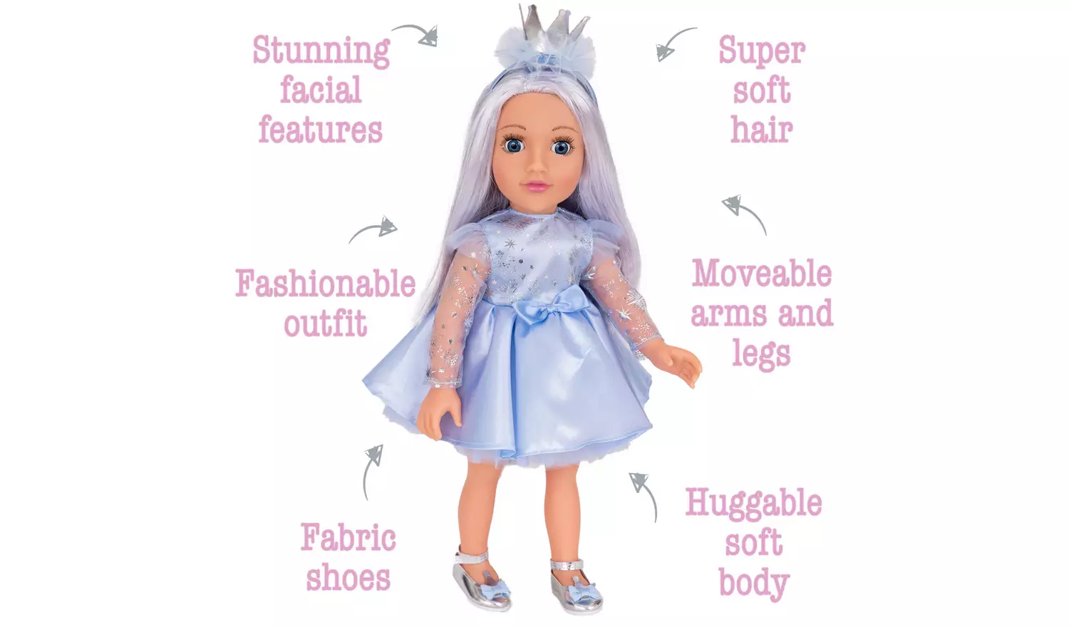 DesignaFriend Elsa Princess Ballerina Doll - 18 inch / 46 cm