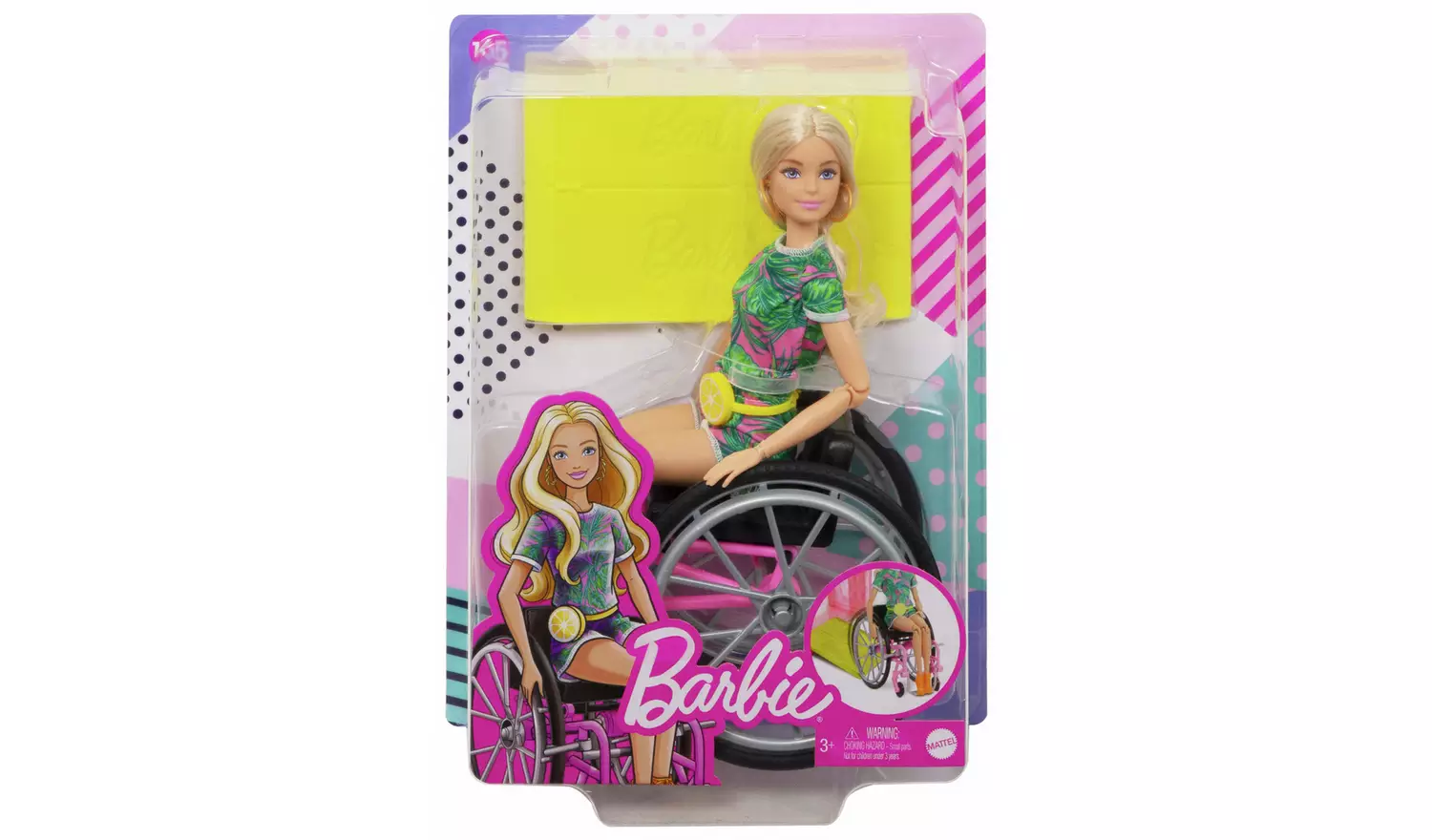 Barbie Fashionista Blonde Doll with Wheelchair & Ramp - 29cm