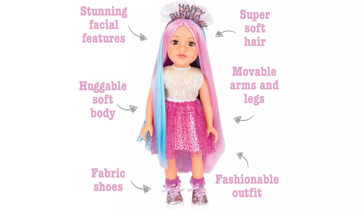 DesignaFriend Connies Friend Happy Birthday Doll-18inch/46cm