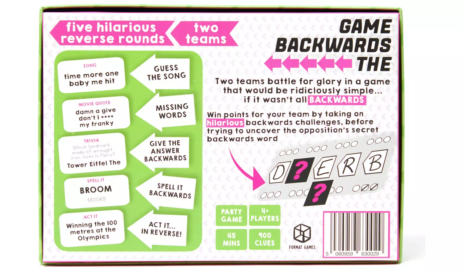 Format Games The Backward Game