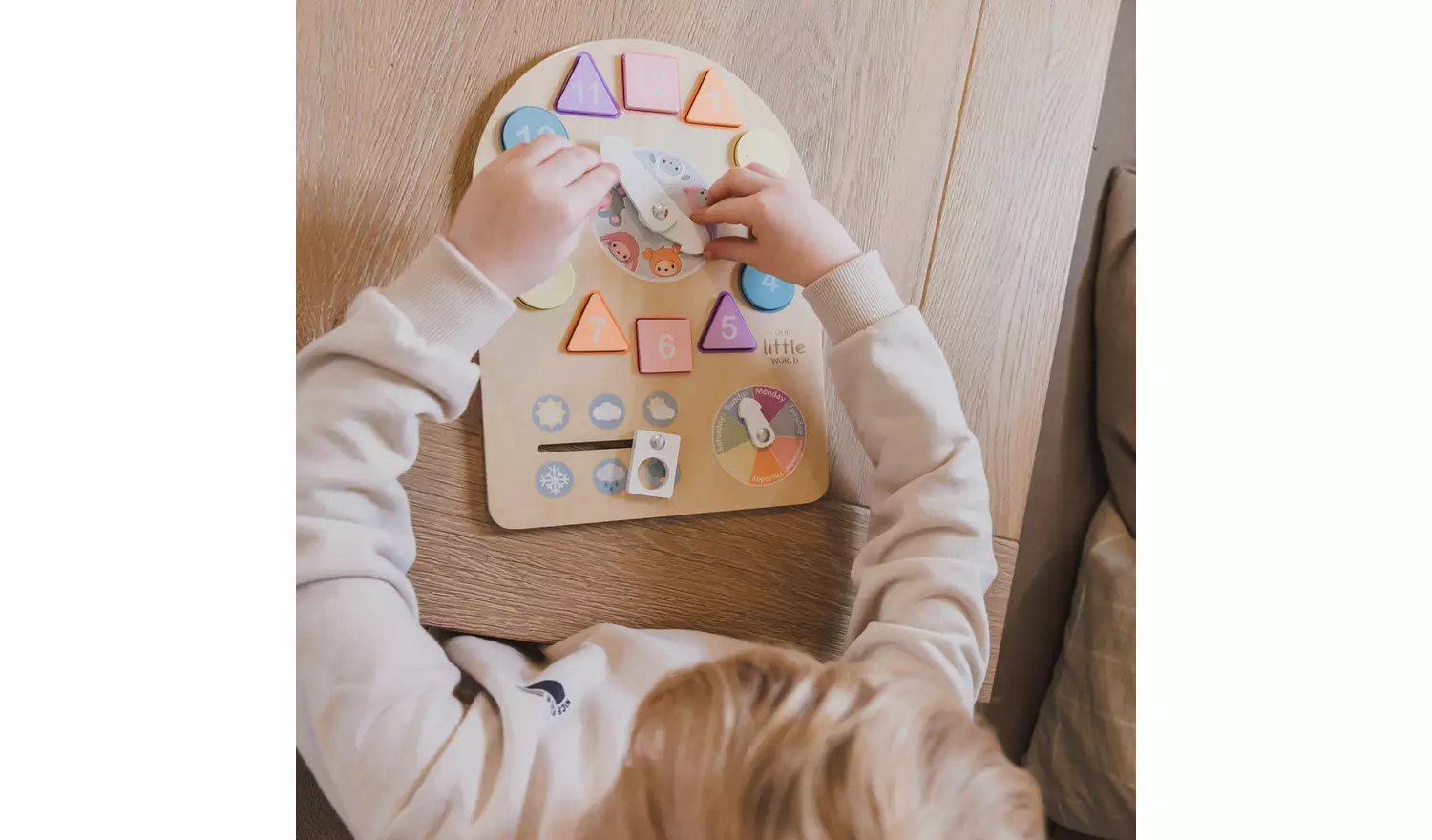 Our Little World Wooden Sensory Clock Puzzle