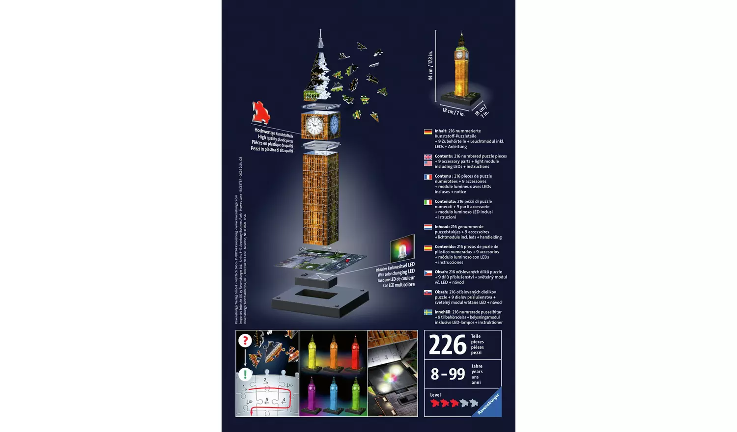 Big Ben At Night 216 Piece 3D Puzzle