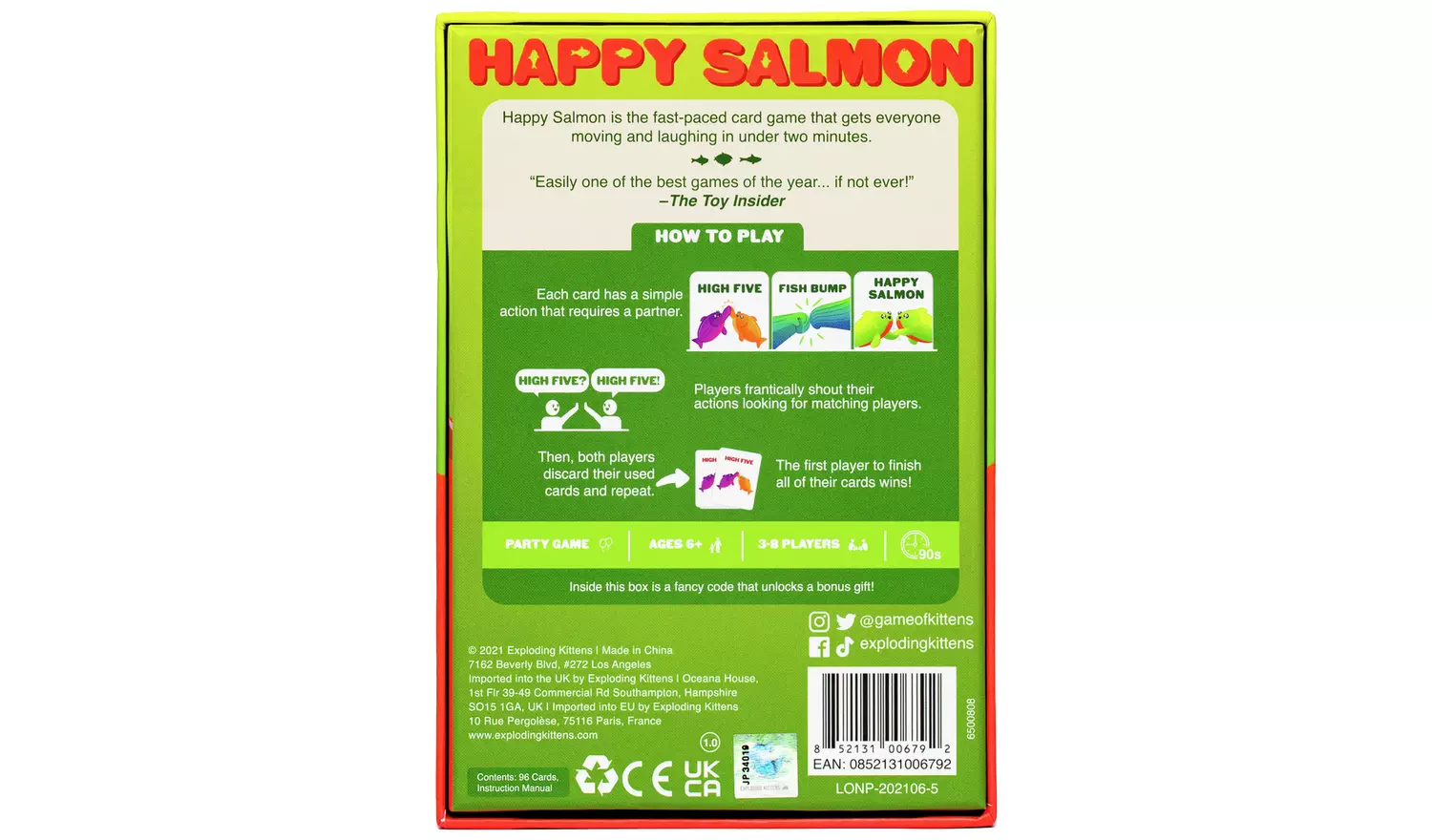 Exploding Kittens Happy Salmon Card Game