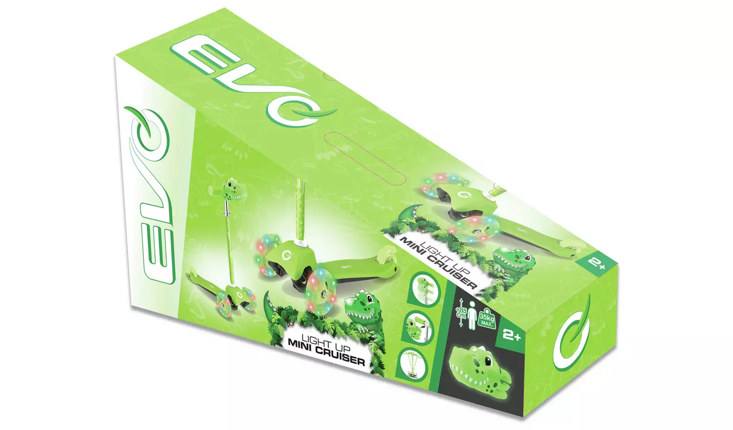 EVO Dino Mini Cruiser 3 Wheel Scooter - Green