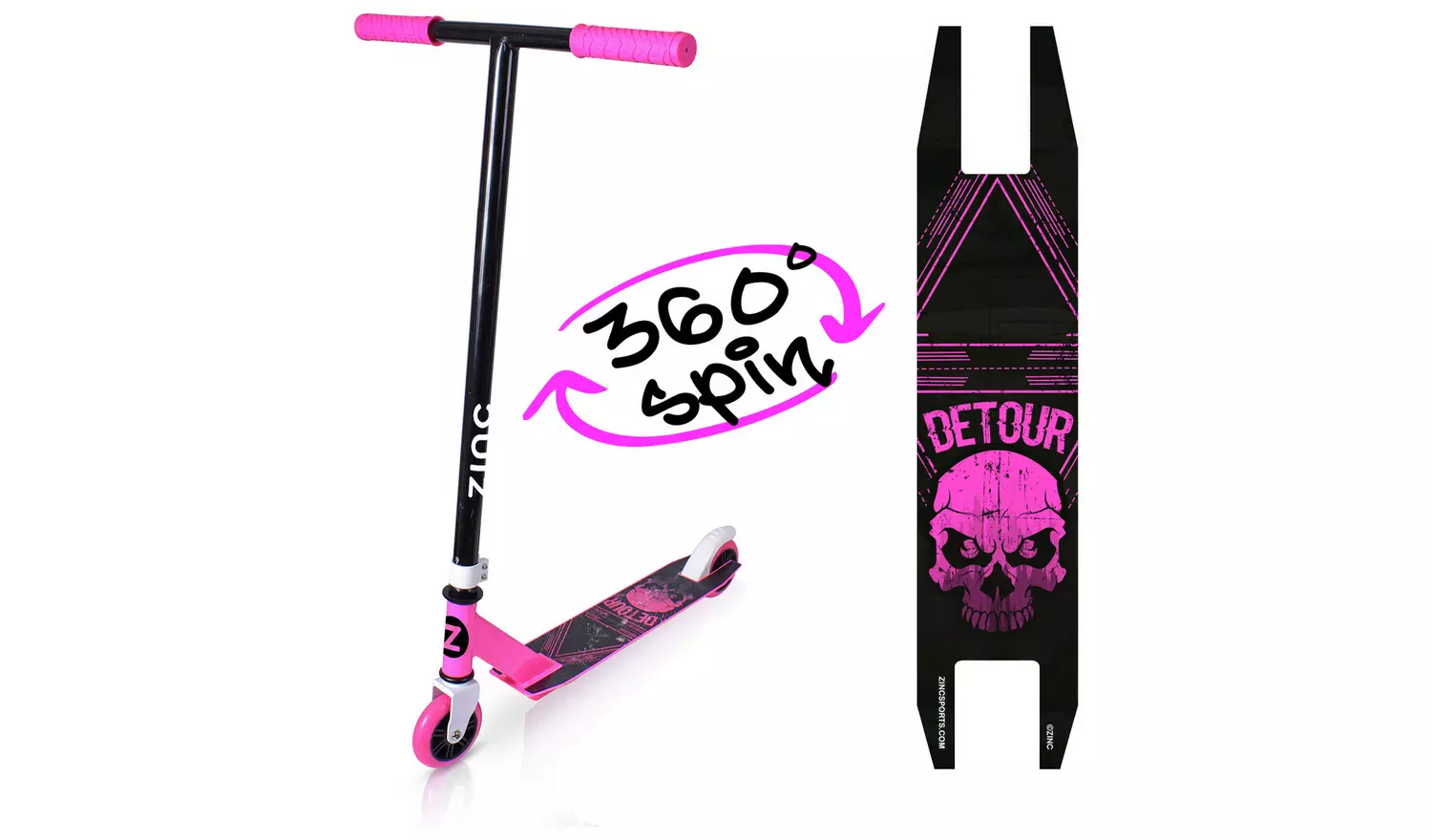 Zinc Detour Stunt Scooter - Pink