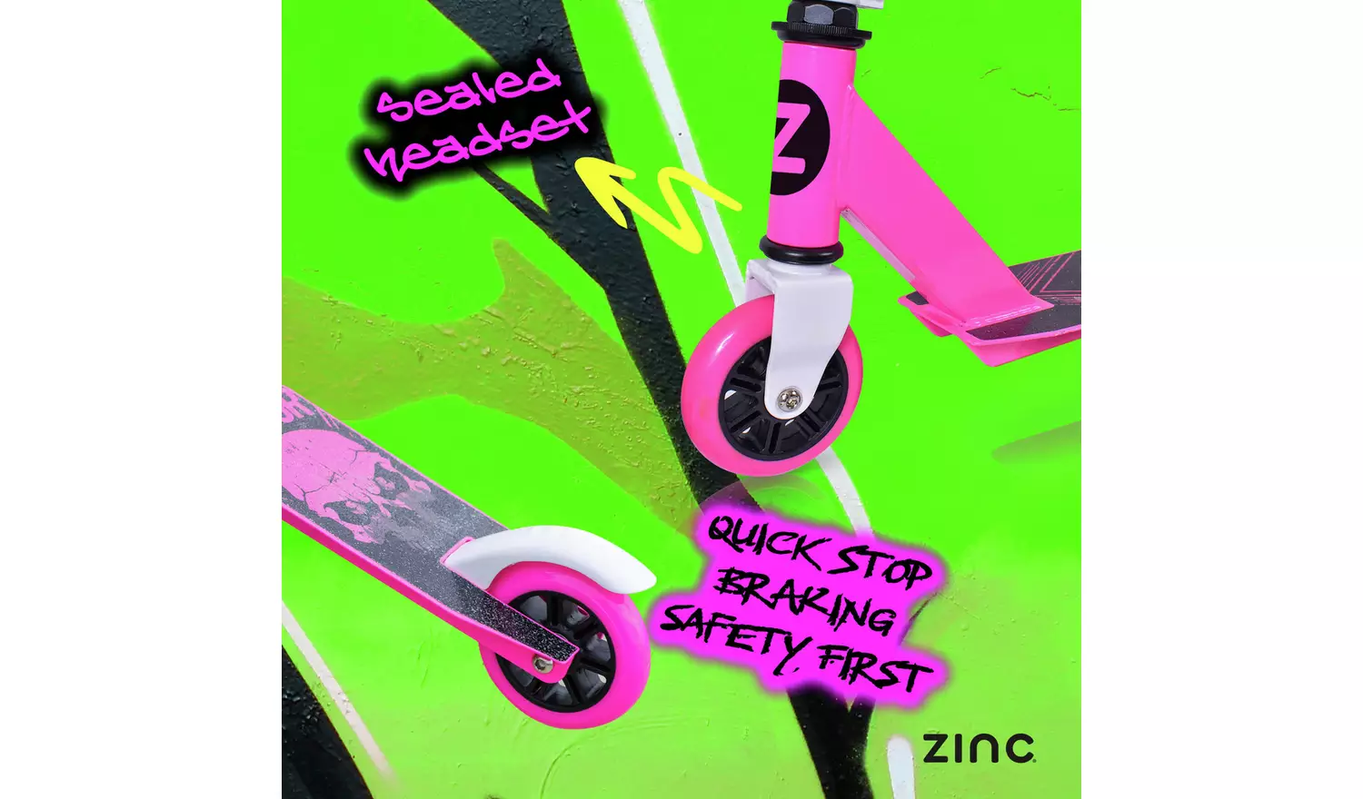Zinc Detour Stunt Scooter - Pink