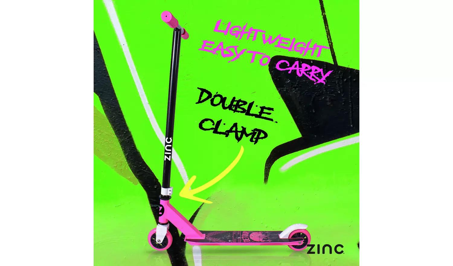 Zinc Detour Stunt Scooter - Pink
