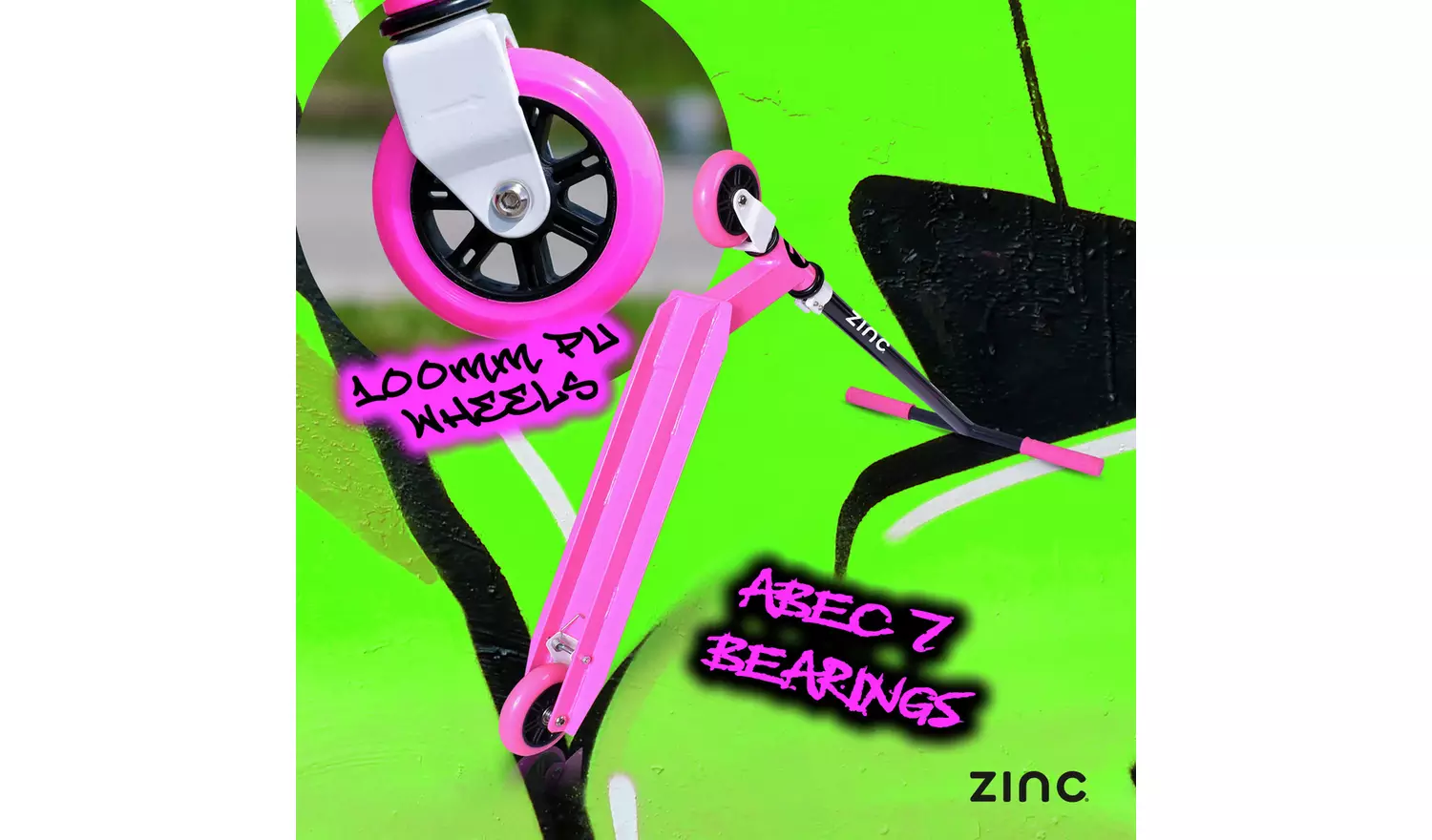 Zinc Detour Stunt Scooter - Pink