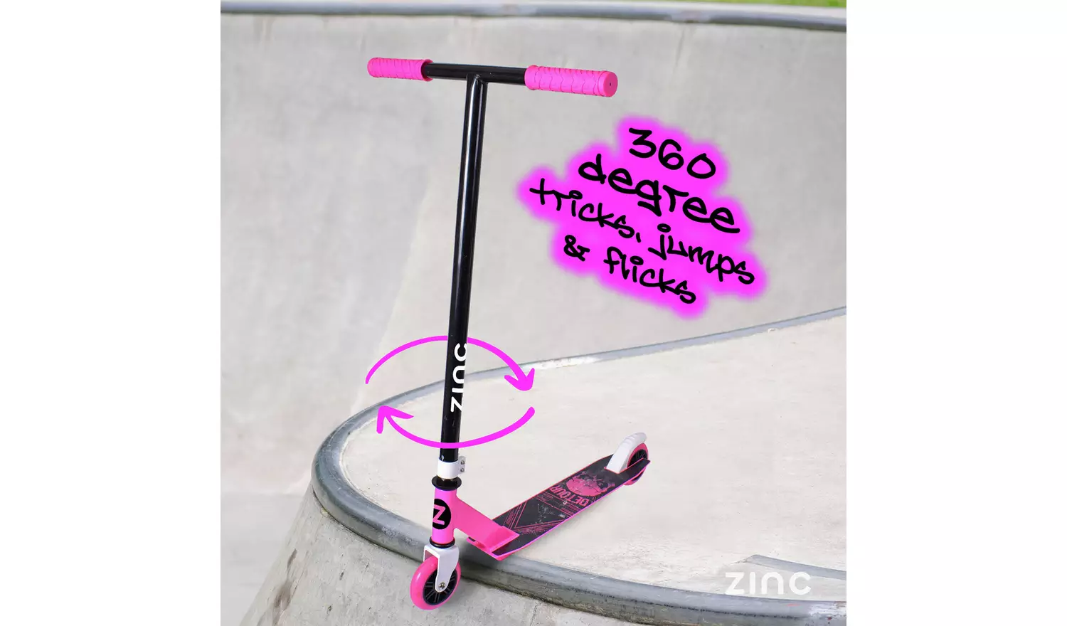 Zinc Detour Stunt Scooter - Pink