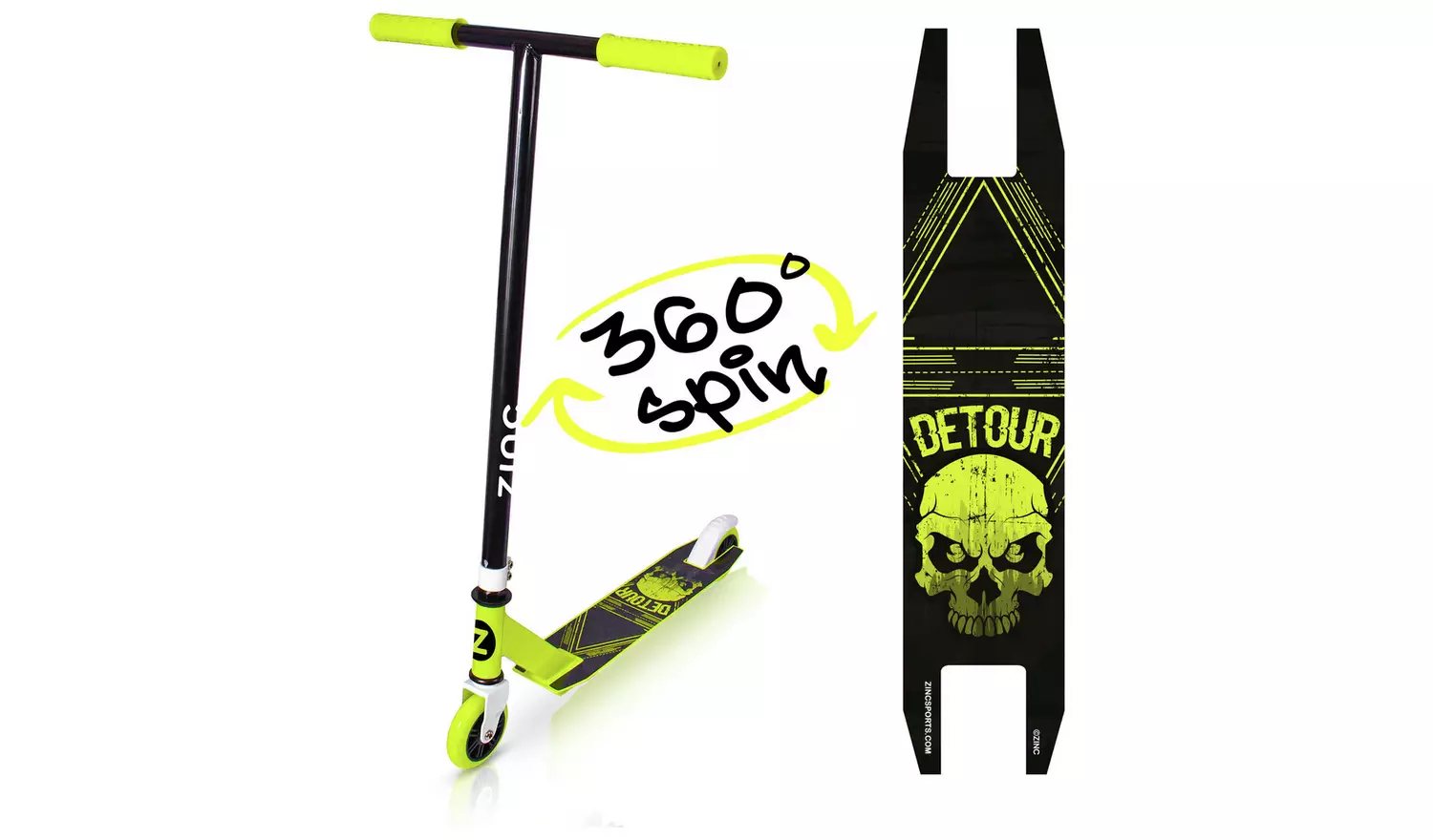 Zinc Detour Kids Stunt Scooter - Yellow