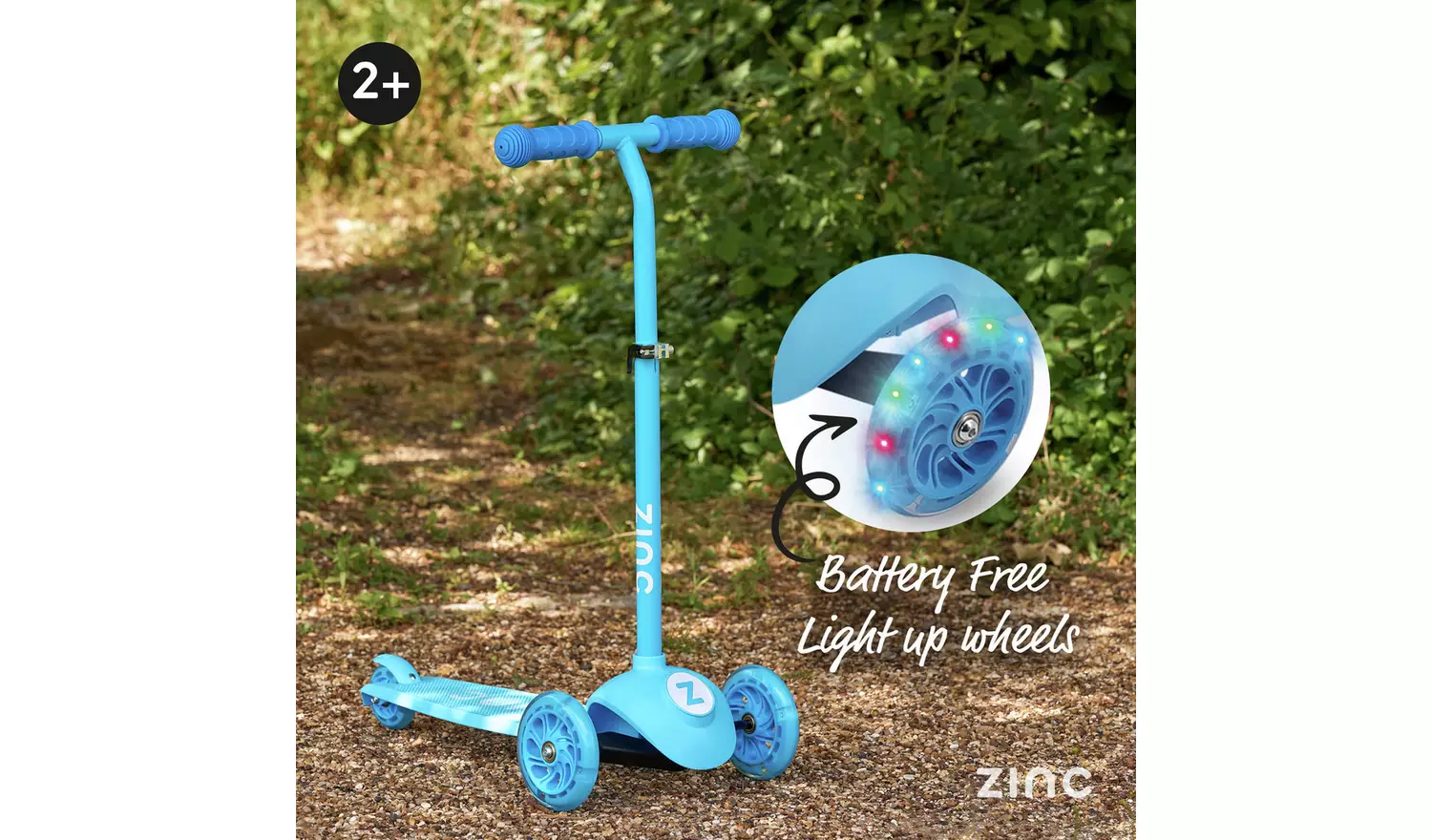 Zinc My First 3-in-1 Kids Light Up 3 Wheel Scooter - Blue