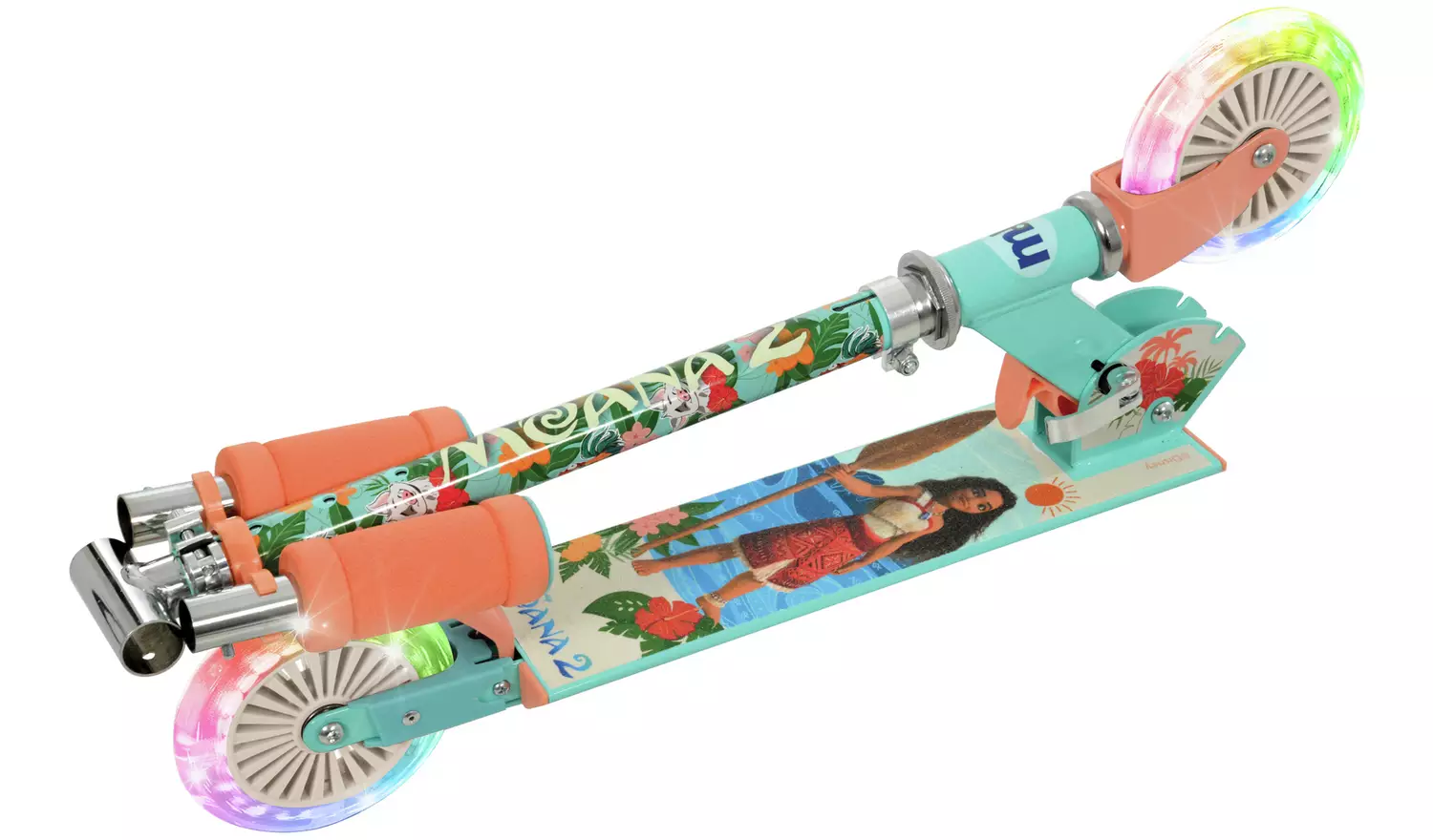 Disney Moana 2 Kids Folding Inline Lights Scooter