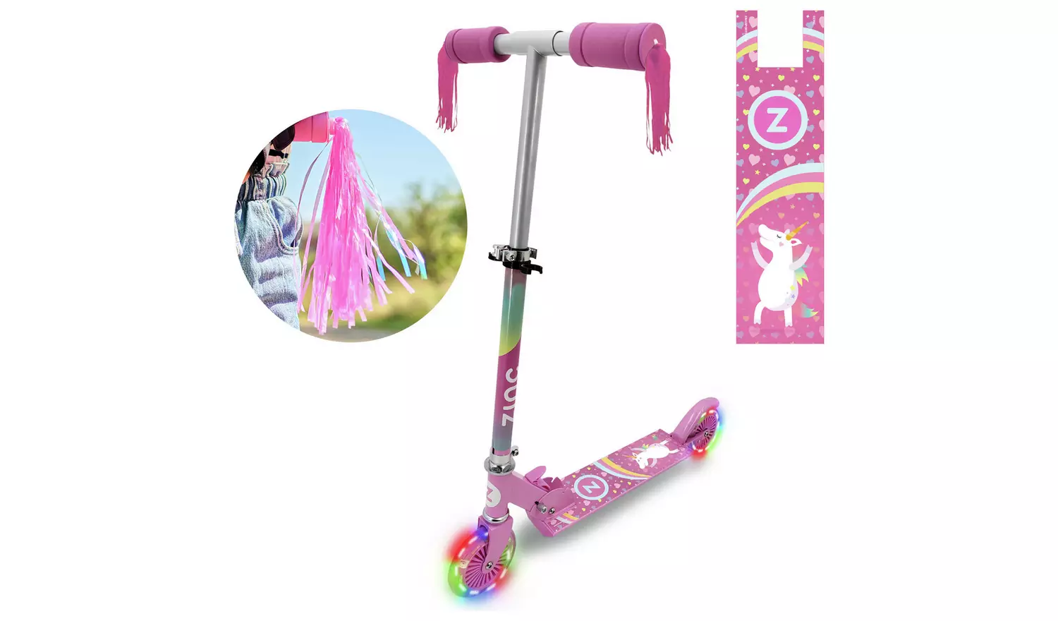 Zinc Explorer Unicorn Foldable 2 Wheel Scooter