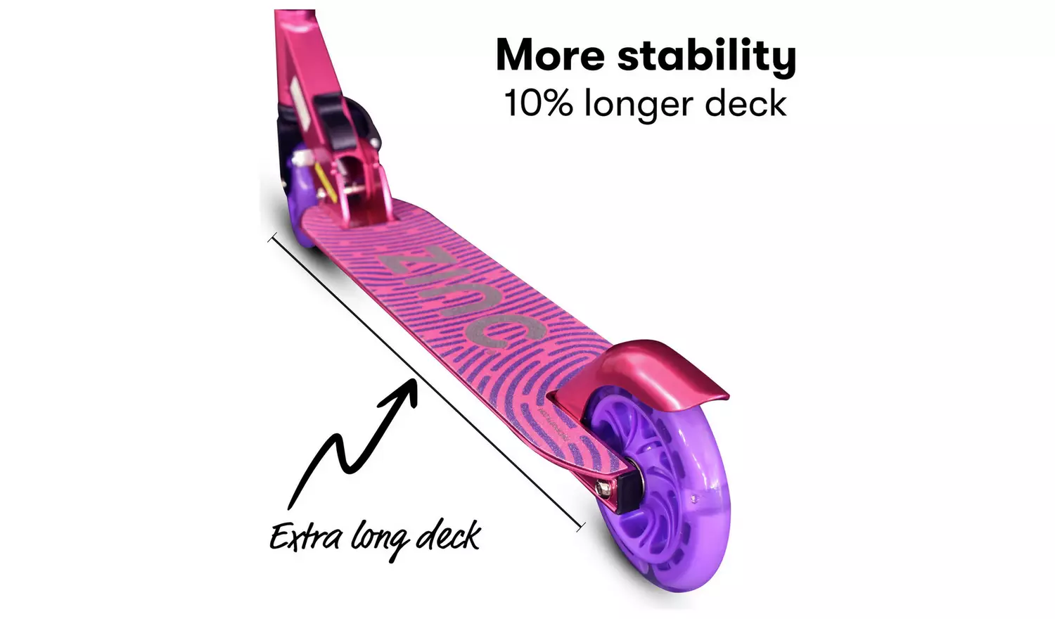 Zinc Identity Light Up Foldable 2 Wheel Scooter - Pink