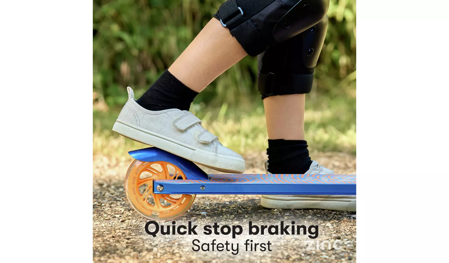 Zinc Identity Light Up Foldable 2 Wheel Scooter - Blue