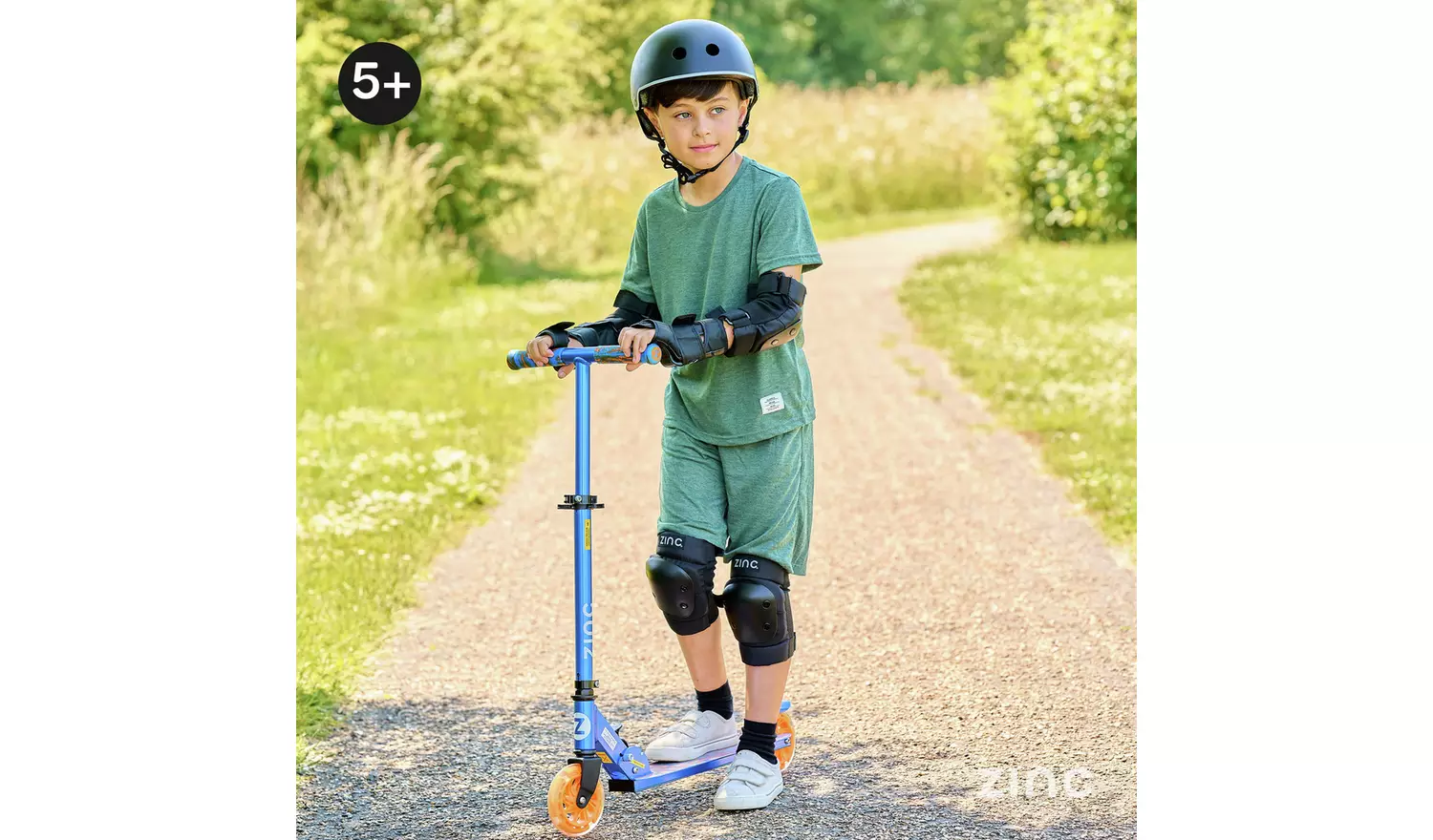 Zinc Identity Light Up Foldable 2 Wheel Scooter - Blue