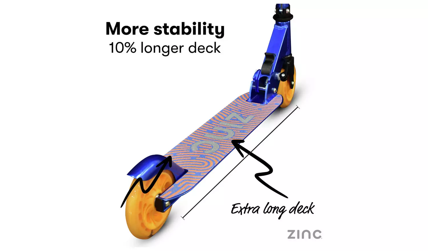 Zinc Identity Light Up Foldable 2 Wheel Scooter - Blue