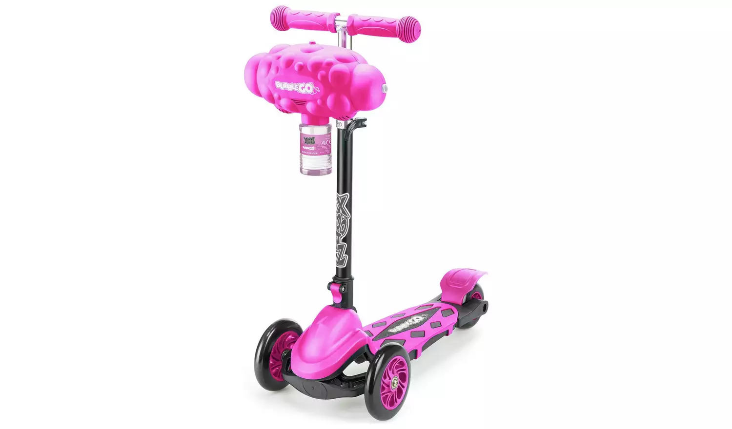 Xootz Bubble Go Kids Folding 3 Wheel Scooter - Pink