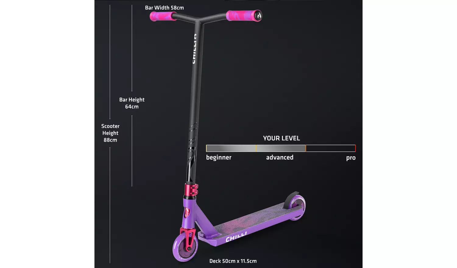 Chilli Pro Critter Advanced Kids Stunt Scooter - Purple