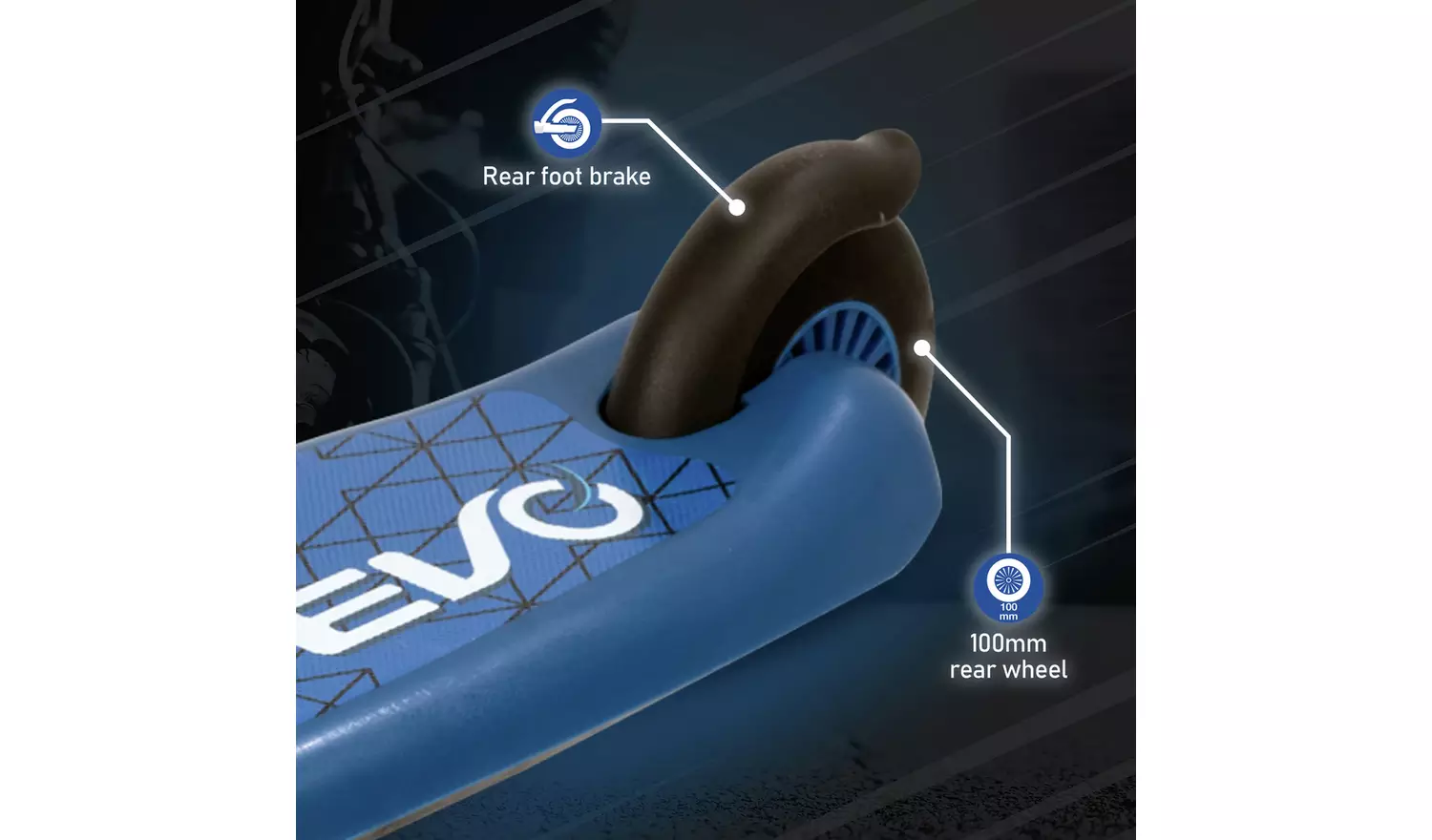 EVO Move and Groove 3 Wheel Scooter - Blue