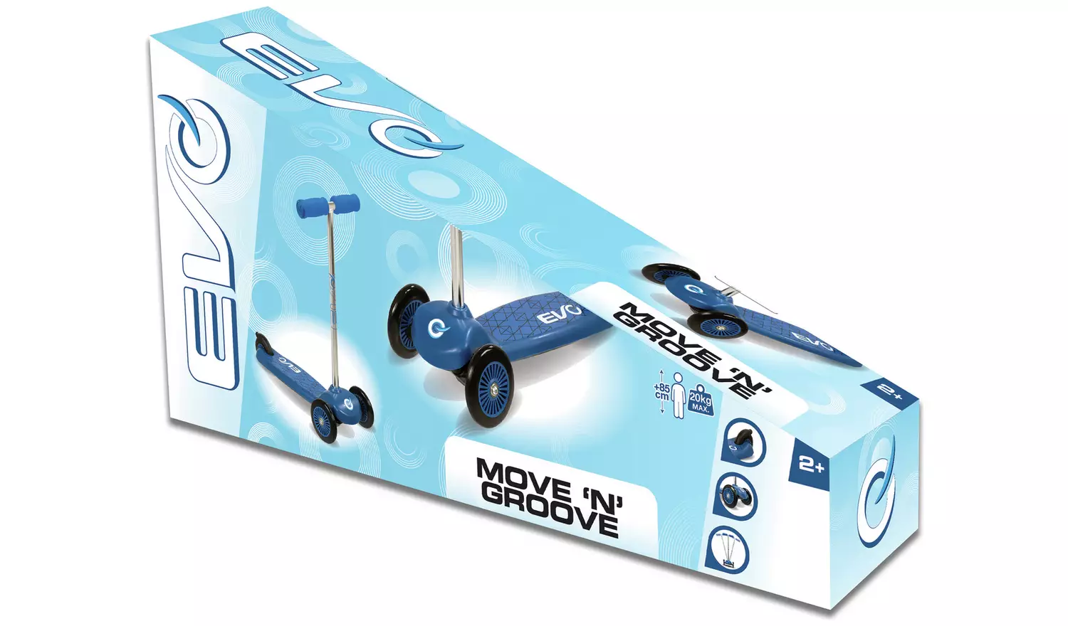 EVO Move and Groove 3 Wheel Scooter - Blue