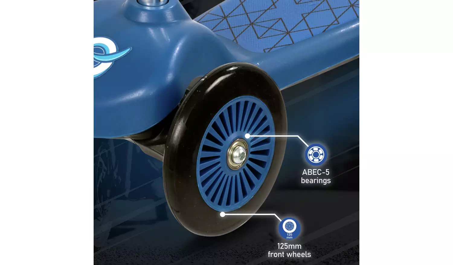 EVO Move and Groove 3 Wheel Scooter - Blue