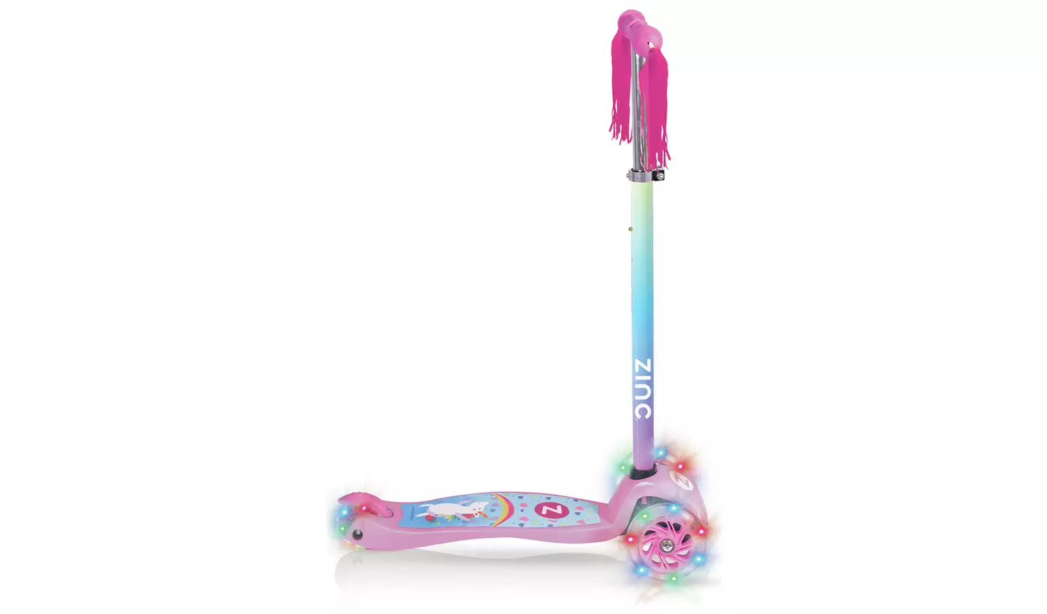 Zinc Safari Unicorn Light Up 3 Wheel Scooter