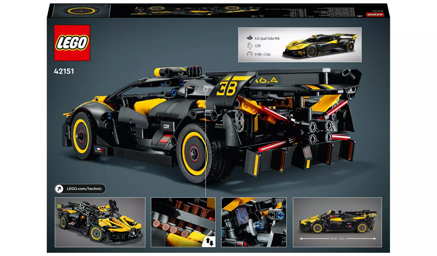 LEGO Technic Bugatti Bolide Model Car Toy Building Set 42151