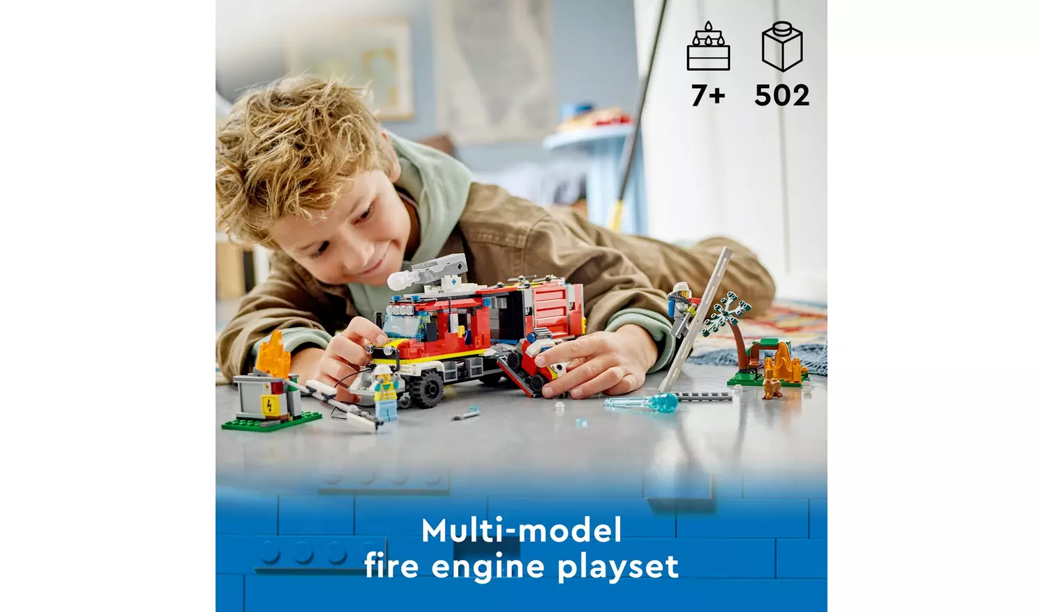 LEGO City Fire Command Unit Set with Fire Engine Toy 60374