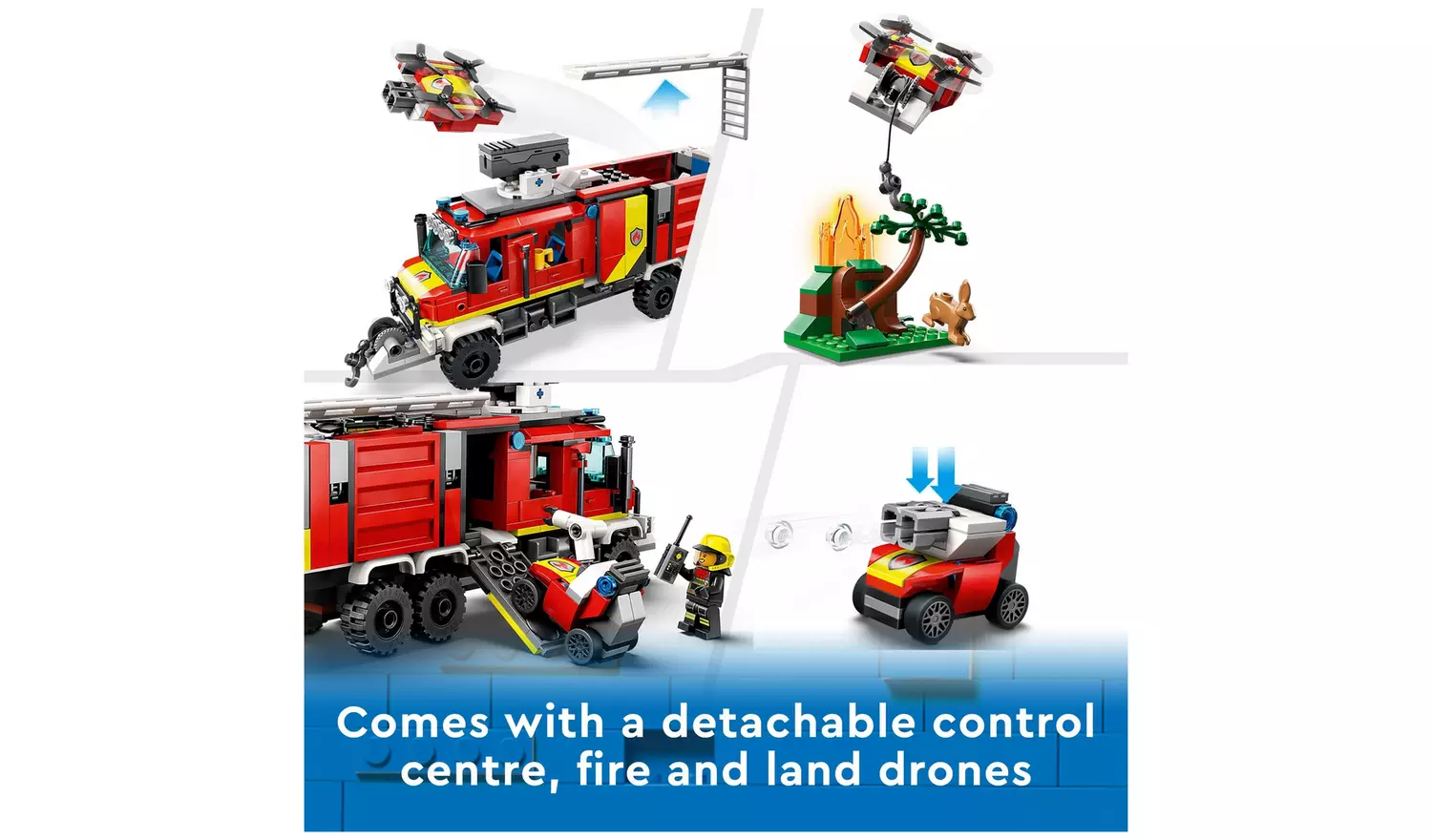 LEGO City Fire Command Unit Set with Fire Engine Toy 60374