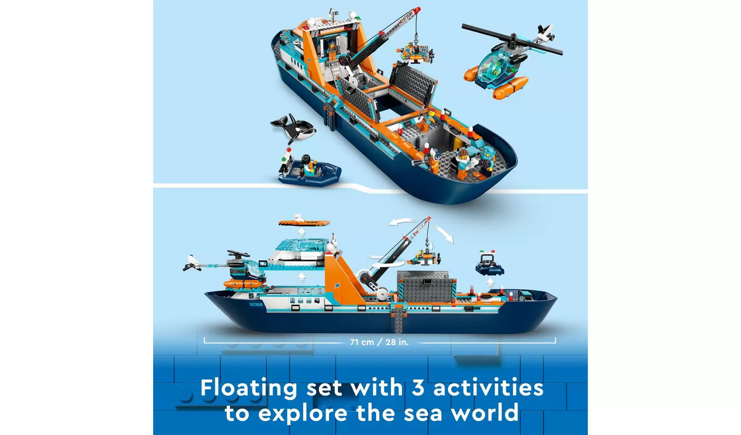 LEGO City Arctic Explorer Ship, Big Floating Boat Toy 60368