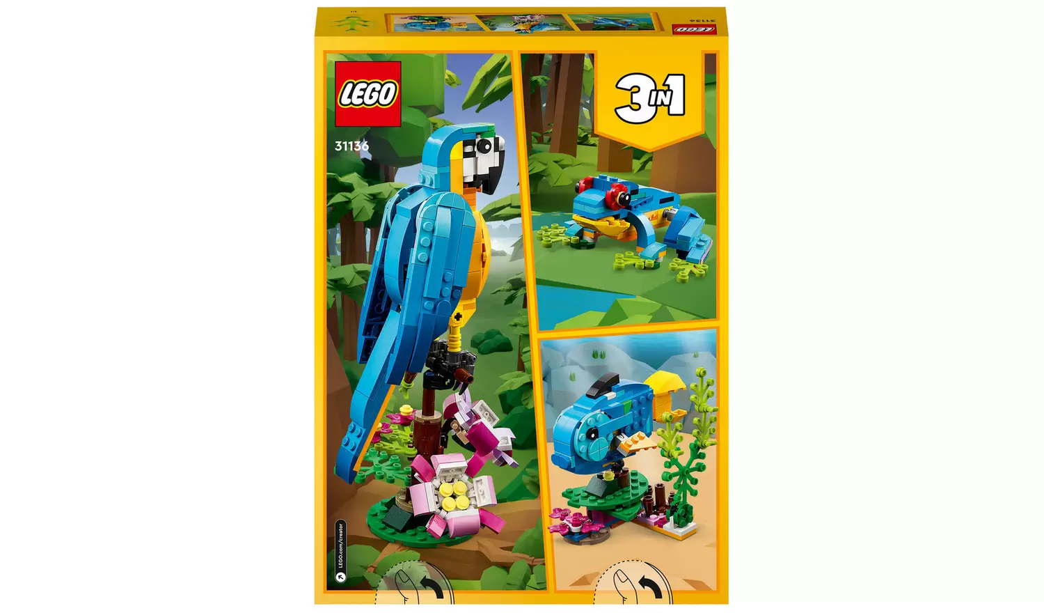LEGO Creator 3 in 1 Exotic Parrot Animals Building Toy 31136